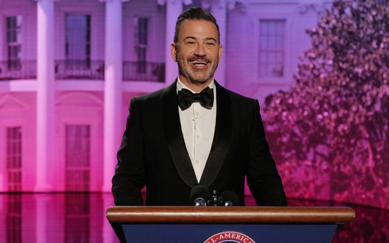 Jimmy Kimmel performs in a sketch about the then-upcoming White House Correspondents' Dinner on an episode of "Jimmy Kimmel Live!" aired April 23, 2026. (Disney/Randy Holmes)