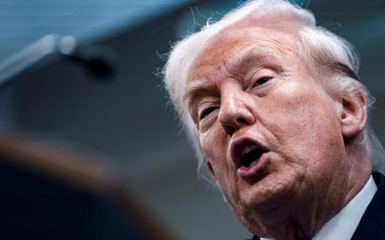 U.S. President Donald Trump speaks during a news conference in the James S. Brady Press Briefing Room at the White House in Washington April 6, 2026. (OSV News/Reuters/Evan Vucci)