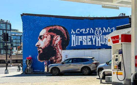A mural of the late rapper and activist Nipsey Hussle in Washington, D.C.'s Shaw neighborhood (Tonya (Adéjọké) Butler-Truesdale)