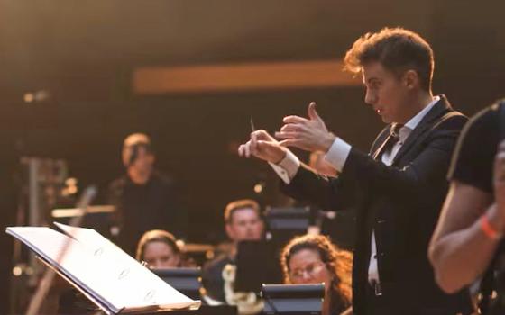 Rob Gardner conducts a past performance of "Lamb of God," his concert work about Jesus Christ's death and resurrection. (Courtesy of Church of Jesus Christ of Latter-day Saints)