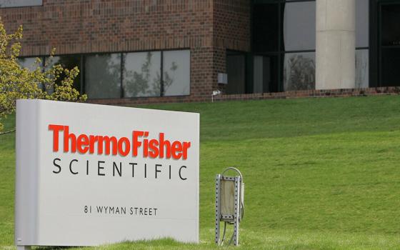 This April 26, 2007, file photo, shows the exterior of Thermo Fisher Scientific Inc., in Waltham, Massachusetts. (AP photo/Stephan Savoia, file)