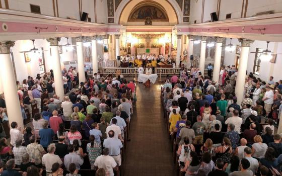 The congregation celebrates inside St. Augustine Catholic Church in New Orleans. (Courtesy of St. Augustine Catholic Church)