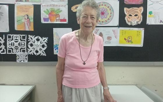 Sr. Kathleen Reiley visits Bacha English school on May 11, 2026, in Dhaka, Bangladesh. (Sumon Corraya)