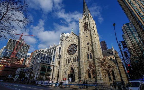 Chicago's Holy Name Cathedral is pictured in this file photo. The Chicago Archdiocese announced it has paid out more than $400 million to abuse survivors. (OSV News/Reuters/Andrew Nelles)