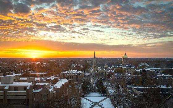 Notre Dame University sunset