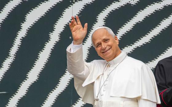 Pope Leo XIV waves as he arrives at the Vatican Library on the day of his 71st birthday, Sept. 14, 2026. (AP/Andrew Medichini)