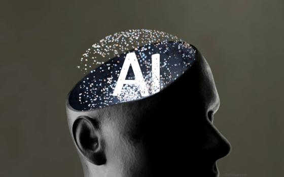 illustration of head with "AI" letters and dots coming out of top