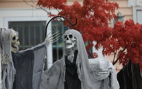 A Halloween display is pictured outside a home in North Beach, Maryland, Oct. 13, 2022. (OSV News/Bob Roller)