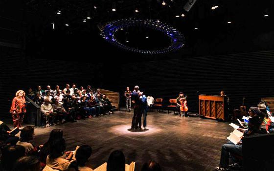 The off-Broadway musical "Night Side Songs" is performed at the Lincoln Center's Claire Tow Theater in 2026. (Marc J. Franklin)