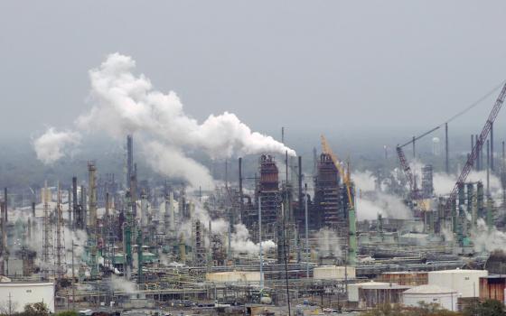 The ExxonMobil Refinery in Baton Rouge, Louisiana, is seen from the top of the Louisiana State Capitol, in a 2017 photo. (Wikimedia Commons/WClarke, CC by SA 4.0)