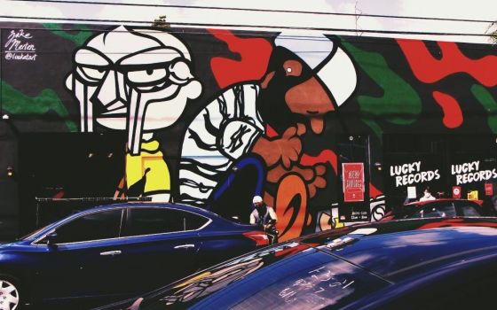 A mural of hip-hop artists J Dilla and MF Doom (Wikimedia Commons/Athenz Iluz)