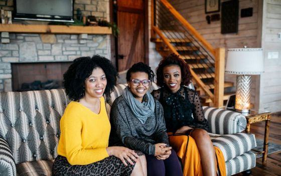 Christina Edmondson, from left, Michelle Higgins and Ekemini Uwan, say their work is designed expressly for Black women but they welcome others into their audience, to what they call their "standing-room section." (Courtesy photo)