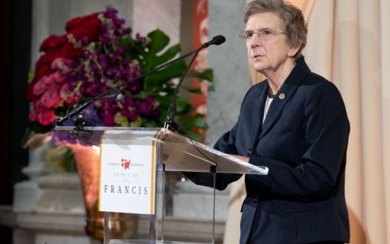 Sr. Carol Keehan, former CEO of the Catholic Health Association, speaks May 25, when she was honored with the 2022 Spirit of Francis Award by Catholic Extension at a dinner at the Library of Congress in Washington, D.C. 