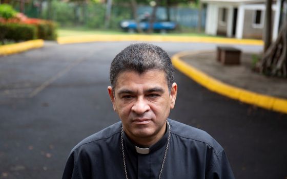 Bishop Rolando Álvarez of Matagalpa poses for a photo at a Catholic church where he had been taking refuge, alleging he had been targeted by the police, in Managua, Nicaragua, in this May 20, 2022, file photo