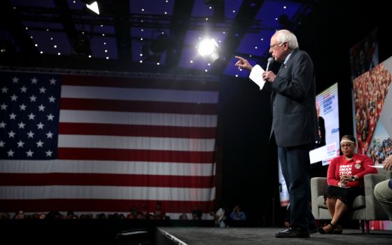 Sen. Bernie Sanders speaks at the Presidential Gun Sense Forum hosted by Everytown for Gun Safety and Moms Demand Action at the Iowa Events Center in Des Moines Aug. 10, 2019. (Wikimedia Commons/Gage Skidmore)