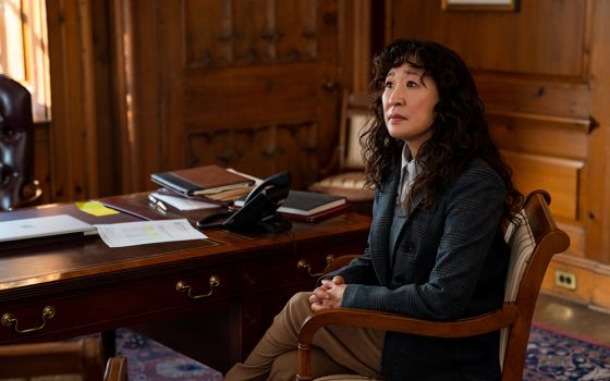 Sandra Oh as Ji-Yoon in "The Chair" (Netflix © 2021/Eliza Morse)