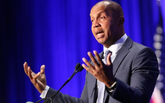 Bryan Stevenson, founder and executive director of Equal Justice Initiative in Montgomery, Alabama, speaks June 14, 2018, during the U.S. Conference of Catholic Bishops' annual spring assembly in Fort Lauderdale, Florida. (CNS/Bob Roller)