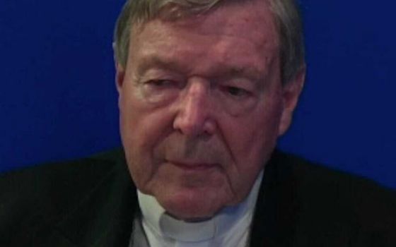 Cardinal George Pell speaks during a Sept. 23 webinar in "The Church Up Close" virtual series for journalists, held by the Pontifical University of the Holy Cross in Rome. (NCR screenshot)