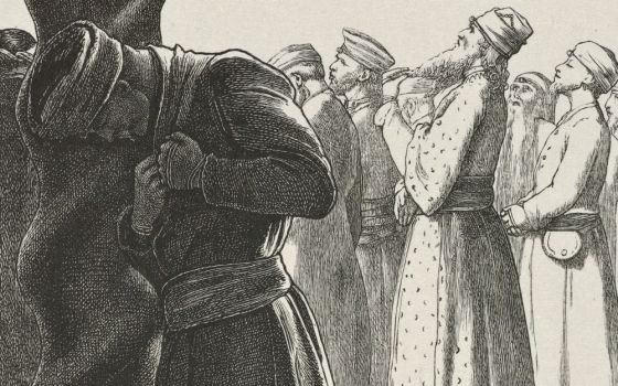  "The Pharisee and the Publican (The Parables of Our Lord and Saviour Jesus Christ)," 1864, detail of a wood engraving by Sir John Everett Millais (Metropolitan Museum of Art)
