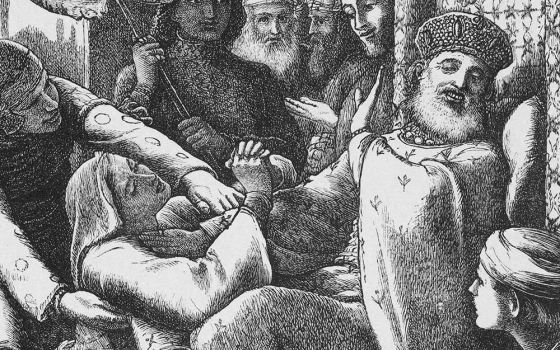 Detail from "The Unjust Judge and the Importunate Widow" (1864), created by John Everett Millais, engraved and printed by the Dalziel Brothers (Metropolitan Museum of Art)