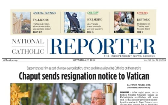 Cover of the Oct. 4-17, 2019, print edition of National Catholic Reporter
