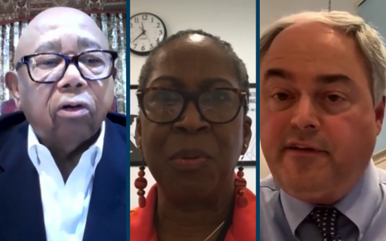 From left: Joseph Stewart, Cheryllyn Branche and Joseph Ferrara were among those who participated in an online panel hosted April 29 by Georgetown University. The panel discussed the deep involvement of the Jesuits and the Catholic Church in slavery, and 
