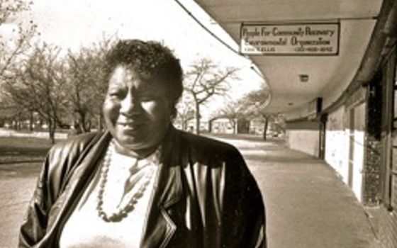 Johnson stands outside the office of People for Community Recovery, the organization she founded in 1979. (Courtesy of People for Community Recovery) 