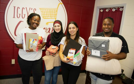 Students volunteer at Iggy's Cupboard, which is dedicated to providing meals to students, faculty and staff struggling with food insecurity at Loyola University New Orleans. (Courtesy of Loyola University)