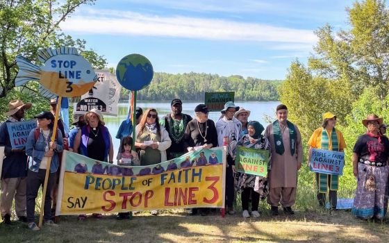 Faith leaders join the Treaty People Gathering June 5-8 in northern Minnesota to protest construction of the Enbridge Line 3 oil pipeline. (GreenFaith)