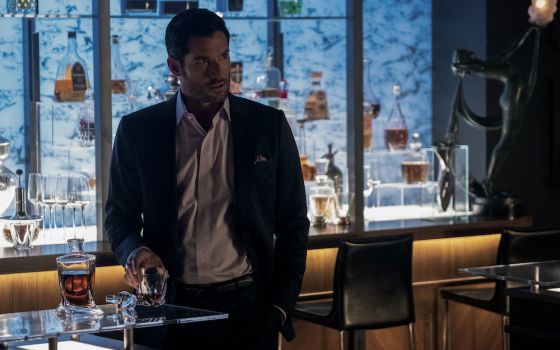 Tom Ellis plays the title character in "Lucifer," a series now in Season 5 on Netflix. He's on "vacation" in Los Angeles and running a bar, trying to figure out why God banished him to hell. (Netflix/John P. Fleenor, ©2020)