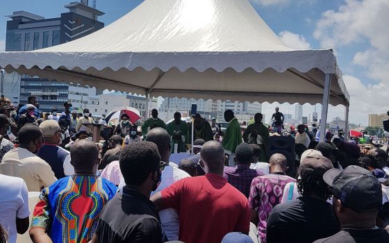 A view of the outdoor Mass held at Lagos' Lekki Toll Gate arena Oct. 18. (Courtesy of Seun Ajayi)