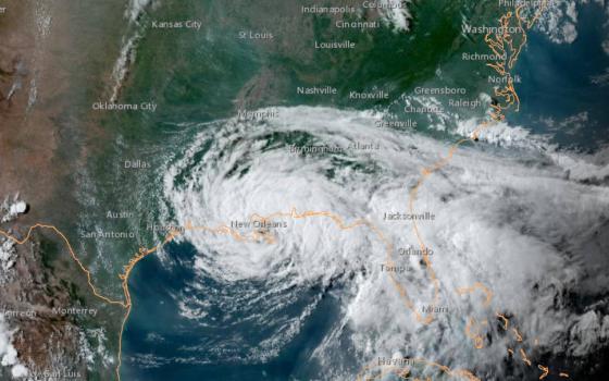 Satellite imagery shows Tropical Storm Cristobal in the Gulf of Mexico on June 7. (NOAA.gov)