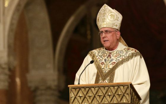 Archbishop Joseph Naumann of Kansas City, Kansas, delivers his homily during the opening Mass of the National Prayer Vigil for Life Jan. 17 at the Basilica of the National Shrine of the Immaculate Conception in Washington. (CNS/Gregory A. Shemitz)
