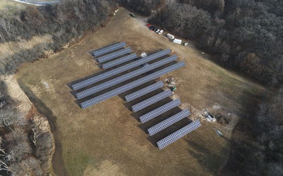 A 300-kilowatt solar energy project went into commercial operation Dec. 25 on the campus of the University of St. Mary of the Lake/Mundelein Seminary in Mundelein, Illinois. (UMSL/Mundelein Seminary)