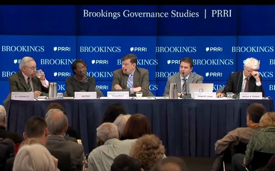 A panel presented by Public Religion Research Institute and the Brookings Institution in Washington, D.C., Dec. 5 discusses "What does it mean to be Republican under Trump?" (YouTube/Brookings Institution)