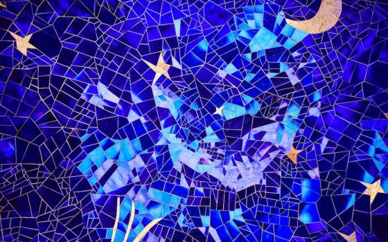 Picture of blue mosaic showing stars