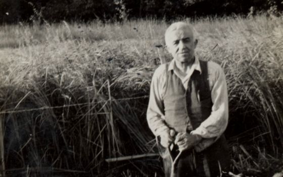 Catholic Worker co-founder Peter Maurin at St. Isidore's Farm in Aitkin, Minnesota, in 1941 (Courtesy of the Department of Special Collections and University Archives, Marquette University Libraries/Photo by Mary Humphrey)