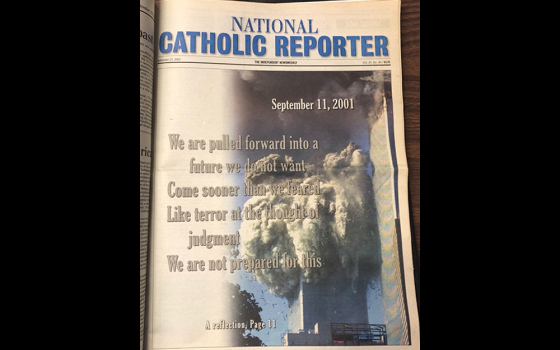 The cover to the Sept. 21, 2001, issue of the National Catholic Reporter (NCR photo/Jo Schierhoff)