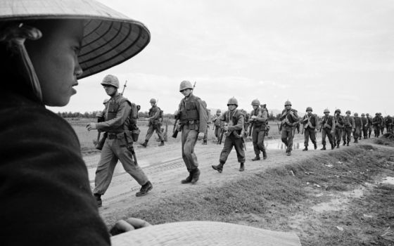 Marines marching in Danang, Vietnam, March 15, 1965 (PBS/Courtesy of Associated Press)