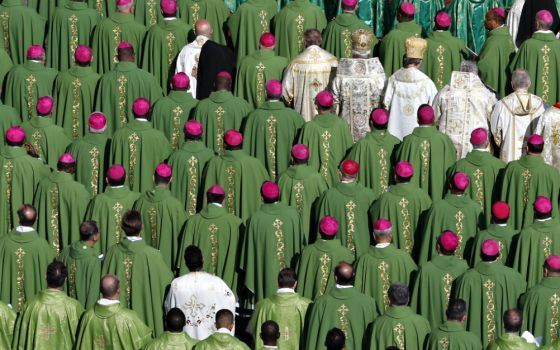 Bishops and priests attend the opening Mass of the Synod of Bishops on young people, the faith and vocational discernment at the Vatican in October 2018. (CNS/Paul Haring) 
