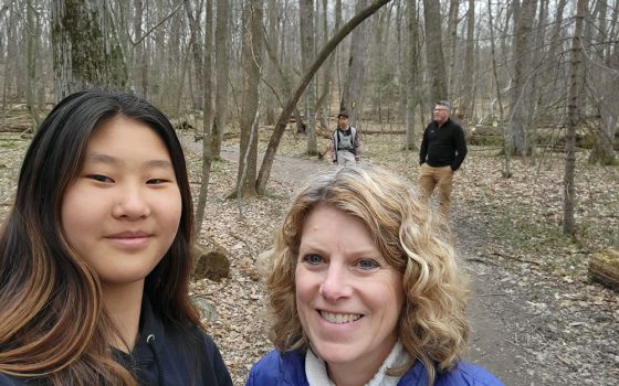Heidi Schlumpf, center, pictured with Sophie, Sam and Edmund during a family hike (Courtesy of Heidi Schlumpf)