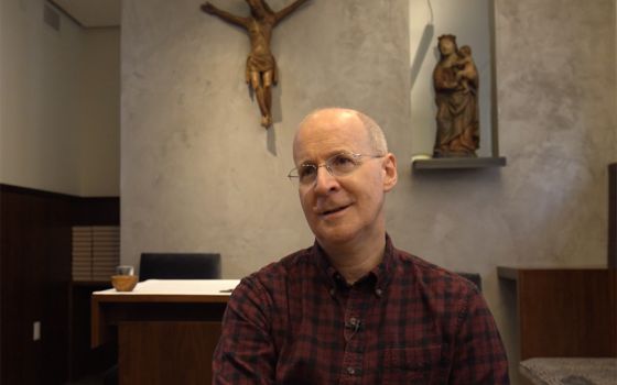 Jesuit Fr. James Martin is pictured in a still from the 2021 film "Building a Bridge." (NCR screenshot/Obscured Pictures)