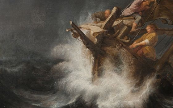 "Calming the Storm" (1637, detail) by Simon de Vlieger (Wikimedia Commons/Art Collection of the University Göttingen)