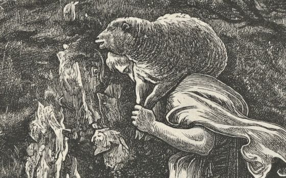Detail from "The Lost Sheep (The Parables of Our Lord and Savior Jesus Christ)," an 1864 engraving by the Dalziel Brothers, after Sir John Everett Millais (Wikimedia Commons/Metropolitan Museum of Art)