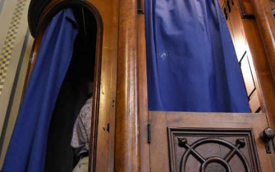 A confessional booth at Old St. Mary's Church in Detroit. (CNS photo/Mike Stechschulte)