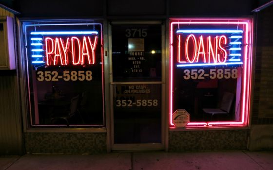 The practice of usury "humiliates and kills," Pope Francis said Feb. 3. An average payday loan in the U.S. carries an annual percentage rate of 300-500 percent, according to the Pew Charitable Trusts. (Flickr/Paul Sableman, CC BY 2.0)
