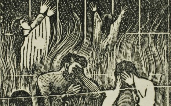 "Souls in Purgatory," detail, by José Guadalupe Posada, Mexican, 1871-1913 (Art Institute of Chicago)
