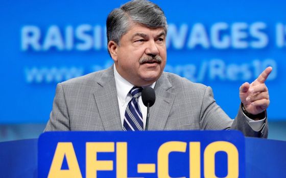 Longtime AFL-CIO President Richard Trumka, seen here in September 2013, died Aug. 5 at age 72. Trumka, a Catholic, had served as president of the 12.5 million-member AFL-CIO since 2009. (CNS photo/Kevork Djansezian, Reuters)