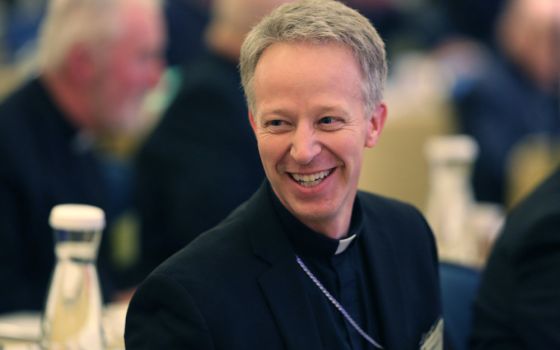 Bishop William Wack of Pensacola-Tallahassee, Florida, smiles Nov. 13, 2017, during the fall general assembly of the U.S. Conference of Catholic Bishops in Baltimore. (CNS/Bob Roller)