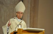 Archbishop Charles Thompson delivers a homily at Sts. Peter and Paul Cathedral in Indianapolis last year. (CNS/The Criterion/Sean Gallagher)